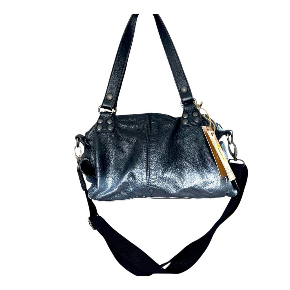 Patricia Nash Black/Silver Ombre Reims Leather Satchel/Shoulder/Crossbody, OS